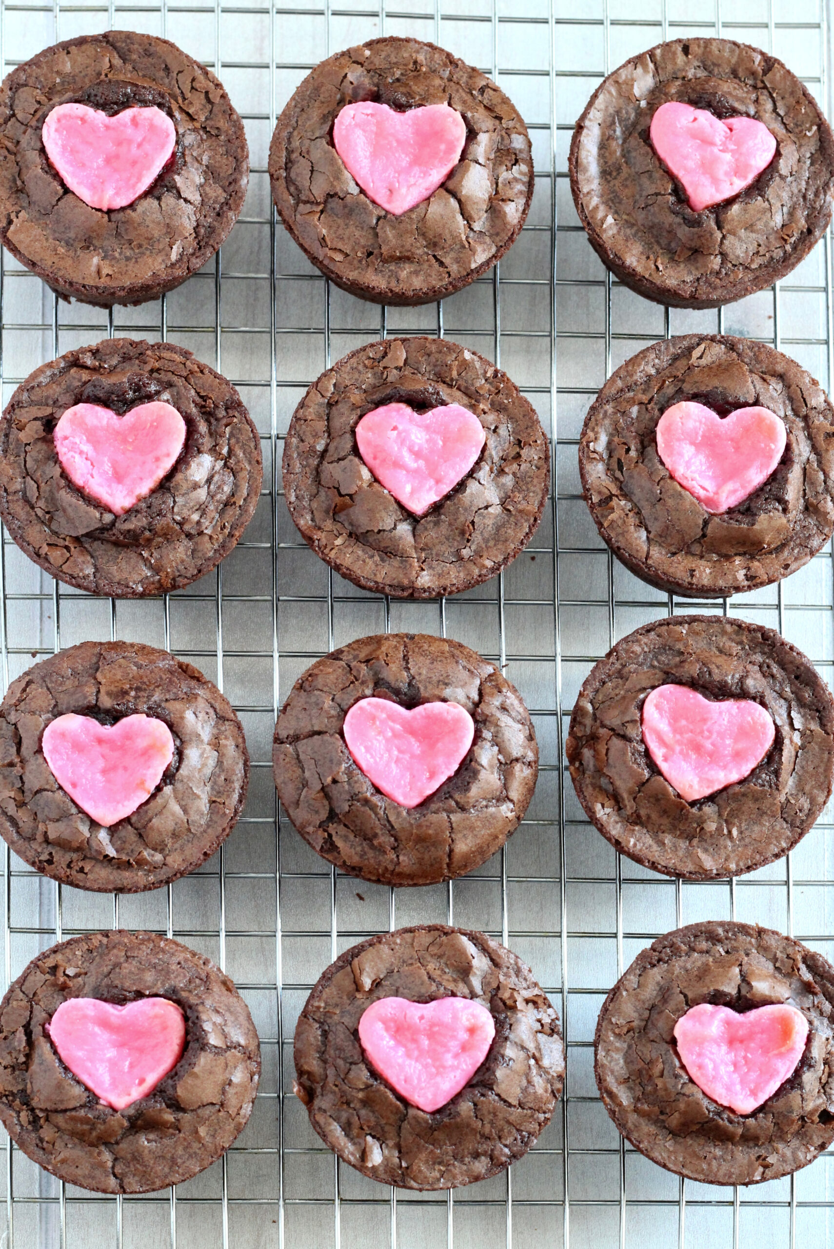 Cream Cheese Heart Brownie Cups