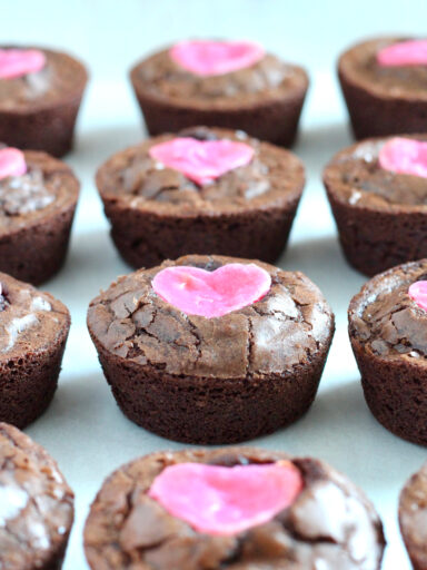 Cream Cheese Heart Brownie Cups