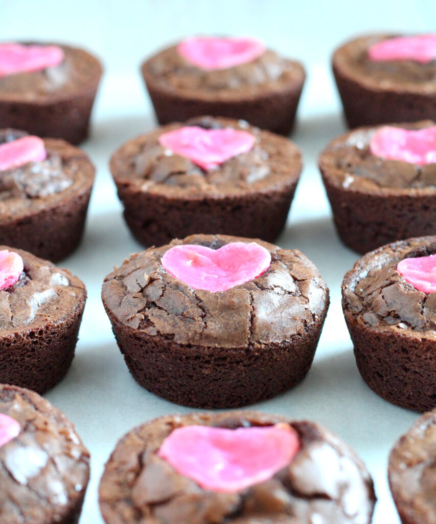 Cream Cheese Heart Brownie Cups