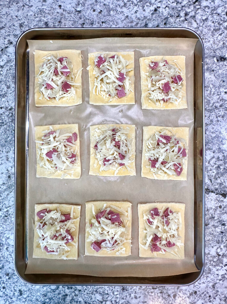 Reuben Puff Pastry Squares