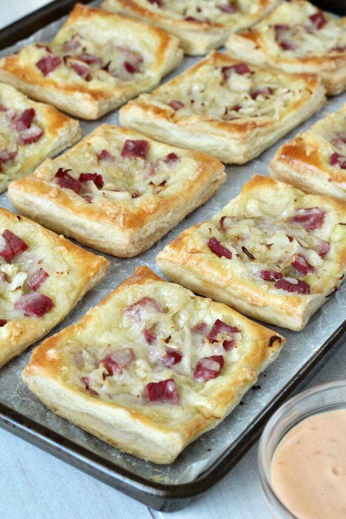 Reuben Puff Pastry Squares
