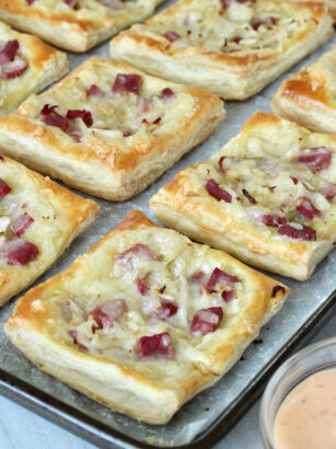 Reuben Puff Pastry Squares