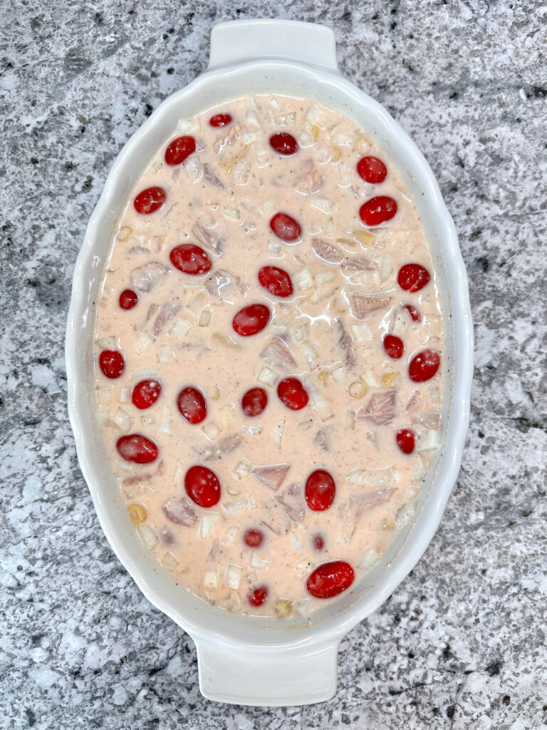 Dump and Bake Chicken Alfredo Pasta