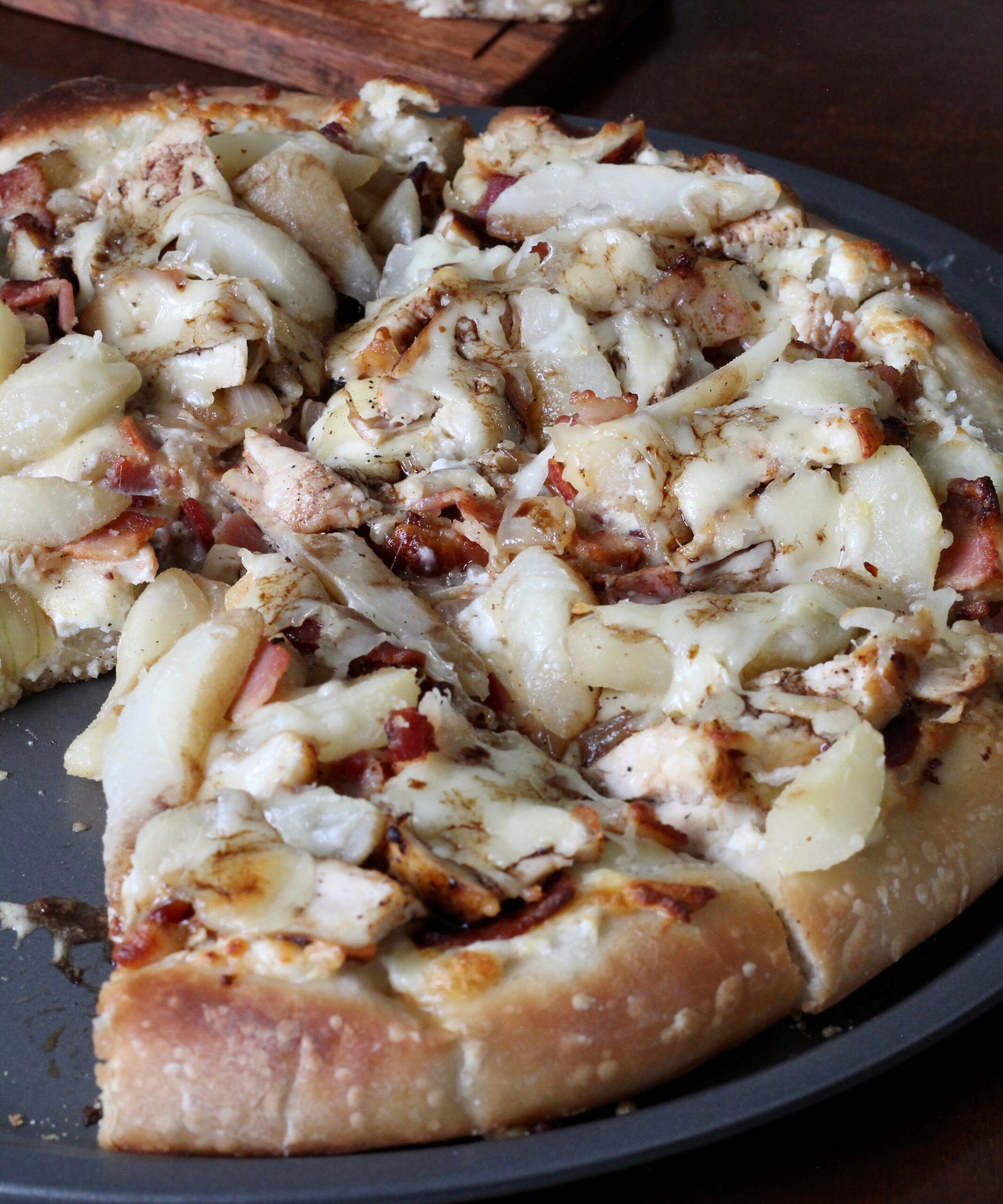 Chicken Bacon Pear Pizza