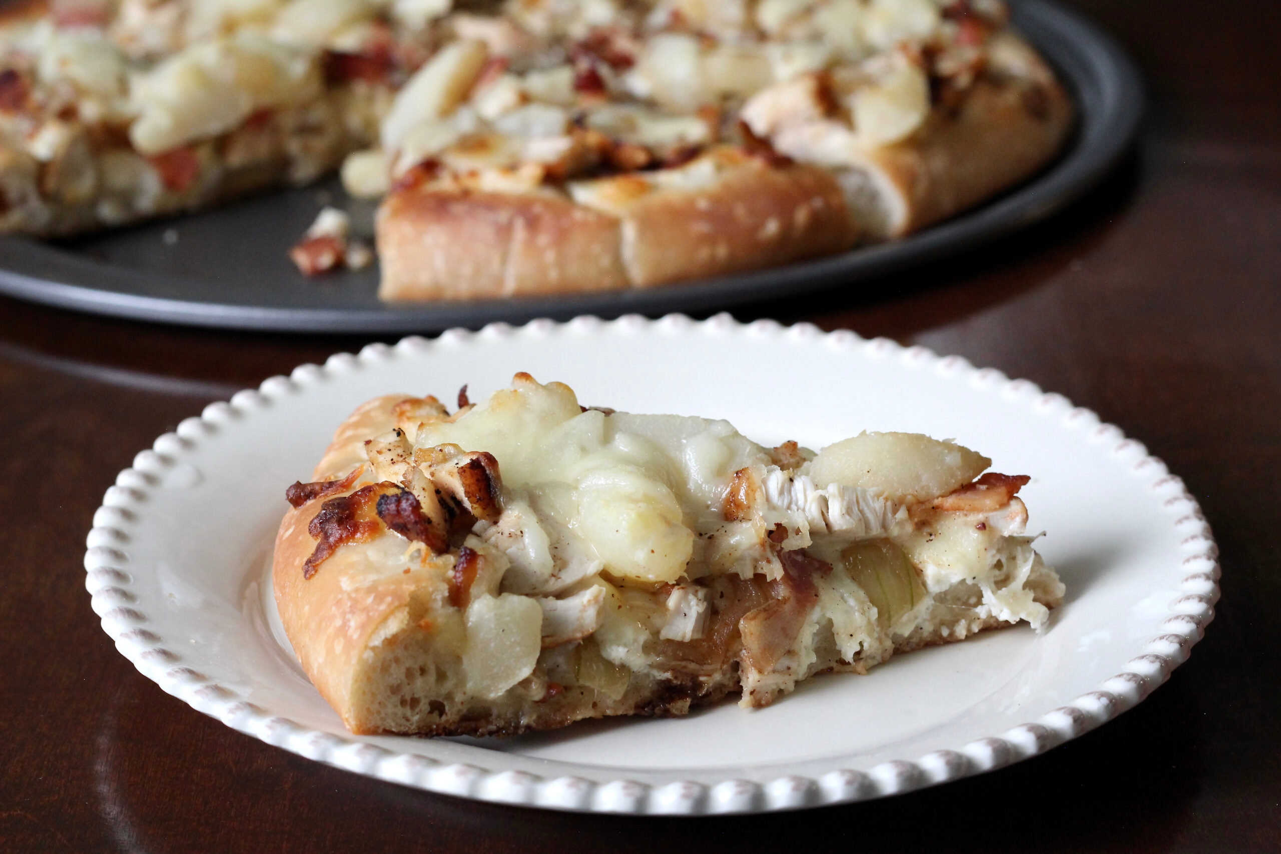 Chicken Bacon Pear Pizza