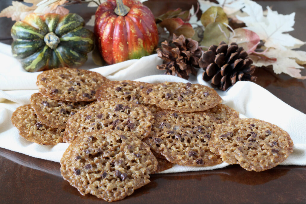 Pumpkin Chocolate Chip Lace Cookies