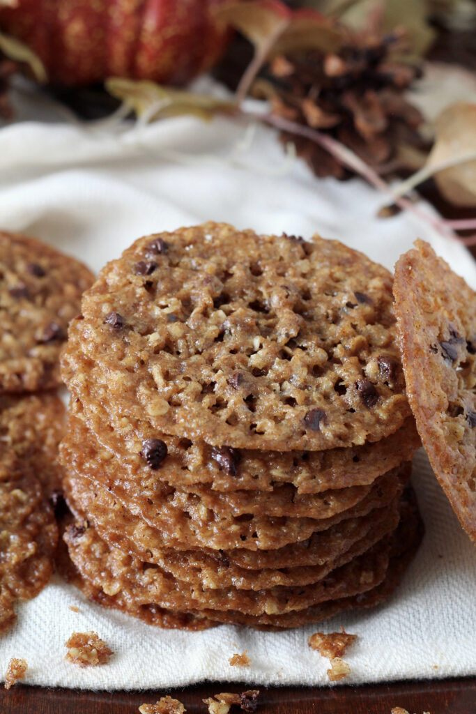 Pumpkin Chocolate Chip Lace Cookies